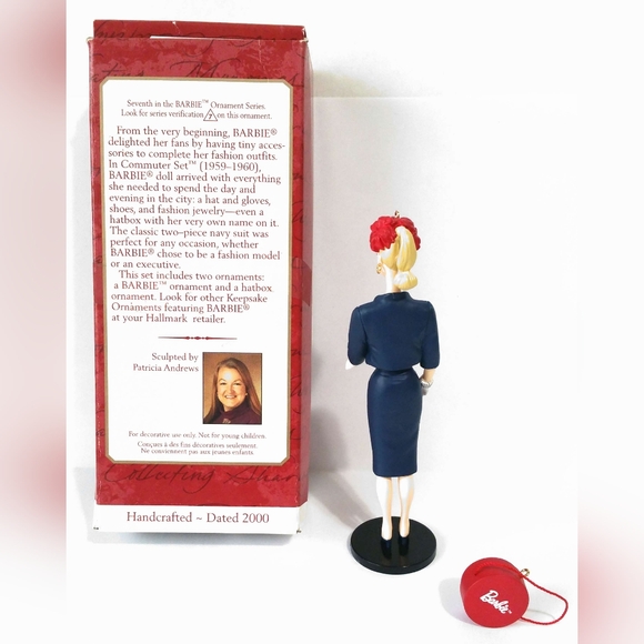 Barbie commuter series handcrafted with hatbox ornament keepsake vintage rare - Picture 2 of 2